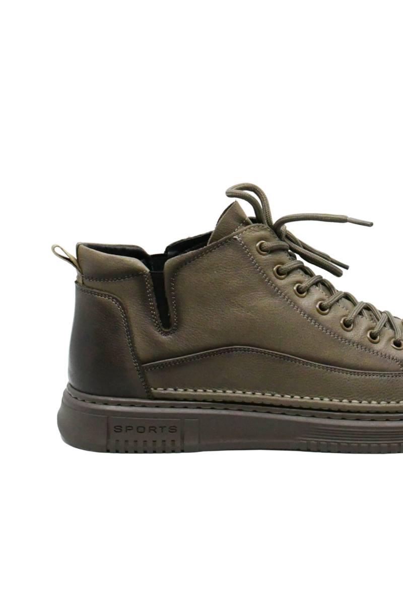 Imagine Ghete bărbați stil sport gri, din piele naturală FNX99336