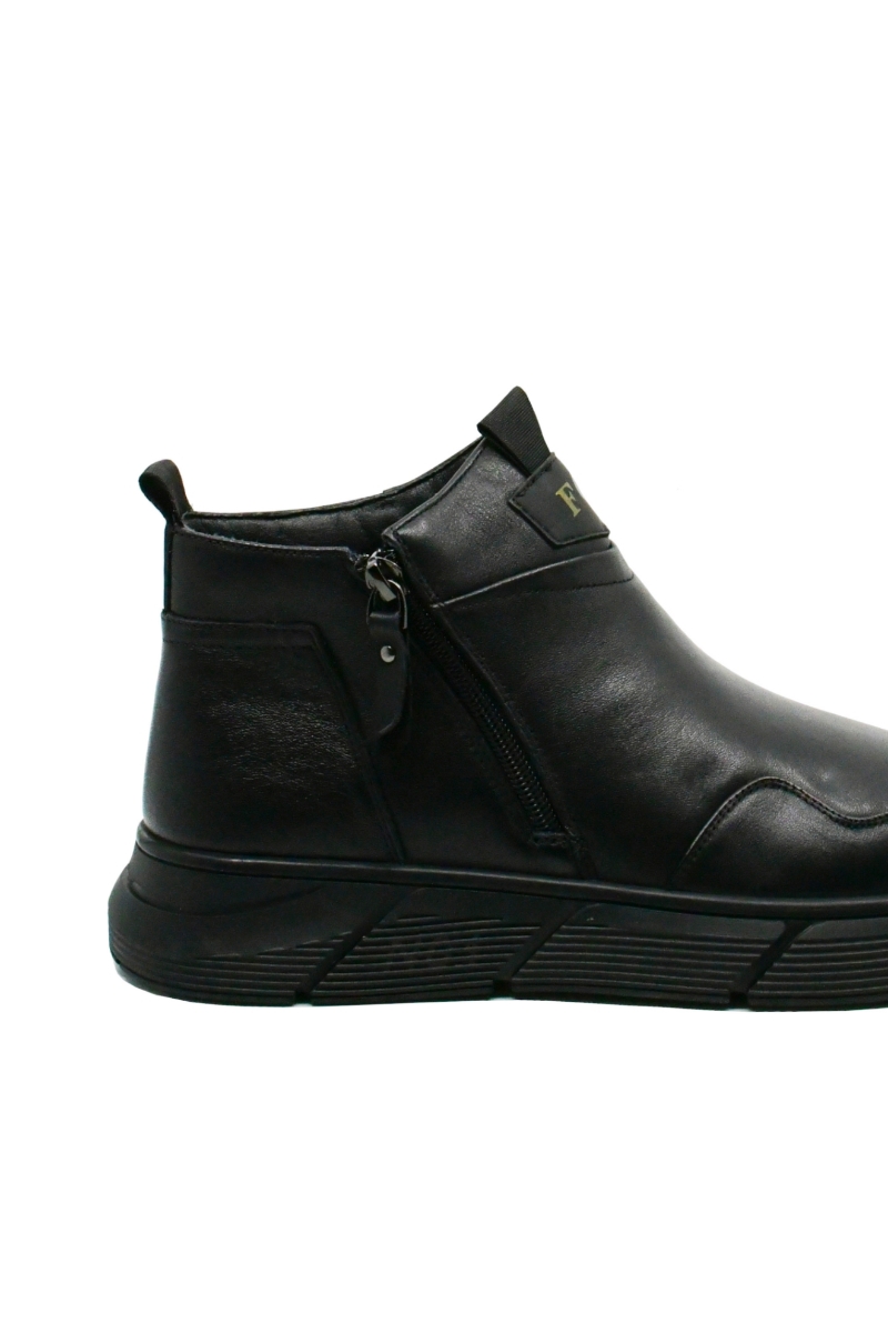 Imagine Ghete stilate bărbați negre, din piele naturală, cu fermoar lateral FNX999339