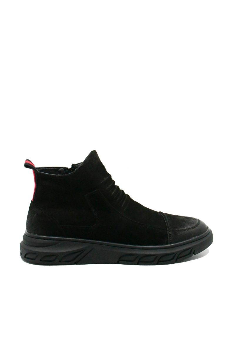 Imagine Ghete bărbați elegante, negre, din piele întoarsă FNX1003-11