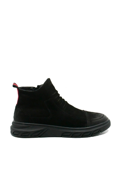 Imagine Ghete bărbați elegante, negre, din piele întoarsă FNX1003-11