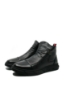 Imagine Ghete hi-top bărbați stilate, negre, din piele naturală fin granulată FNX1201-1