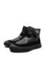 Imagine Ghete bărbați hi-top îmblănite, negre, din piele naturală OTR21813