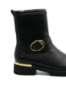 Imagine Ghete damă negre cu accesorii aurii din piele naturală REMD8666-01