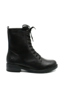 Imagine Ghete damă cu șiret până sus, negre, din piele naturală REMD8388-01