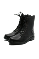 Imagine Ghete damă cu șiret până sus, negre, din piele naturală REMD8388-01