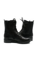 Imagine Ghete damă cu șiret până sus, negre, din piele naturală REMD8388-01