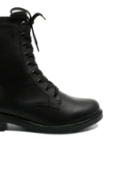 Imagine Ghete damă cu șiret până sus, negre, din piele naturală REMD8388-01