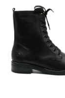 Imagine Ghete damă cu șiret până sus, negre, din piele naturală REMD8388-01