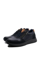 Imagine Pantofi cu aspect sport bleumarin din mix de piele RIKB0613-14