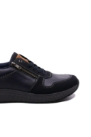 Imagine Pantofi cu aspect sport bleumarin din mix de piele RIKB0613-14