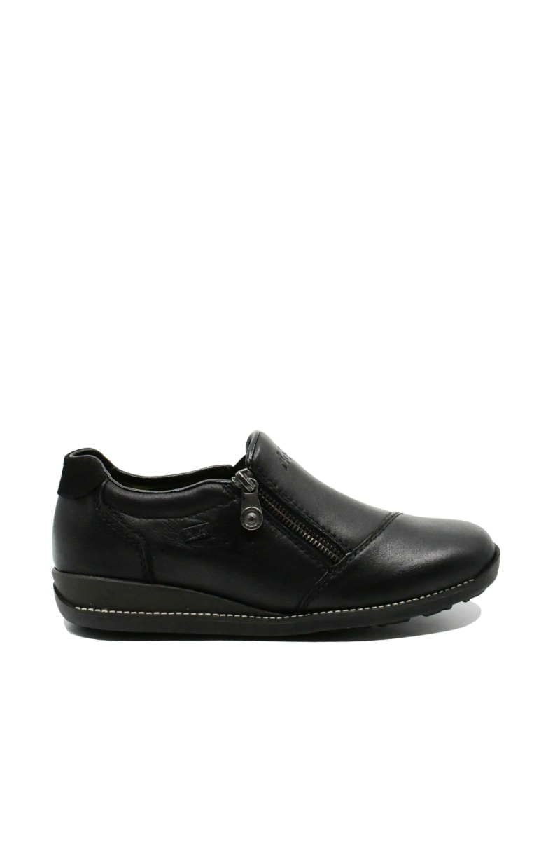 Imagine Pantofi comozi damă negri din mix de piele naturală RIK44265-00