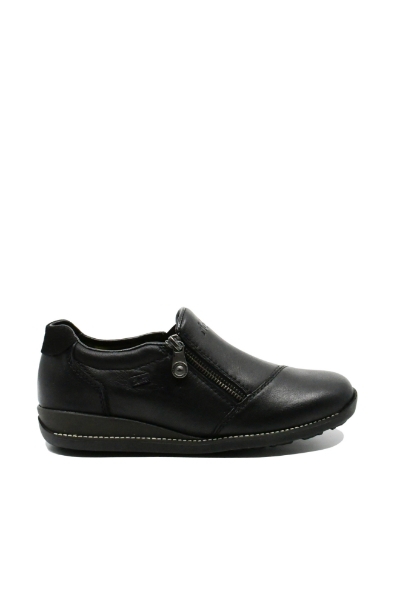 Imagine Pantofi comozi damă negri din mix de piele naturală RIK44265-00