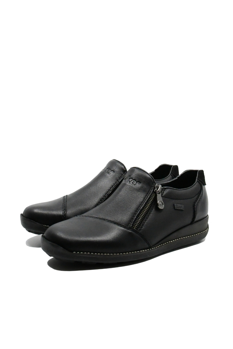Imagine Pantofi comozi damă negri din mix de piele naturală RIK44265-00