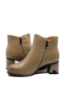 Imagine Botine damă cu toc bloc, apricot, din piele naturală KIVA611852