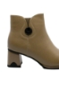 Imagine Botine damă cu toc bloc, apricot, din piele naturală KIVA611852