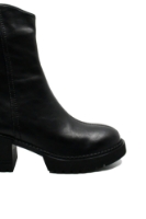 Imagine Ghete damă cu toc gros, negre, din piele naturală FNX6803
