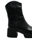 Imagine Ghete damă cu toc gros, negre, din piele naturală FNX6803