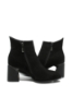 Imagine Botine damă cu toc modern, negre, din piele întoarsă FNX21687
