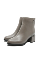 Imagine Botine damă cu toc masiv, gri, din piele naturală FNX5830 