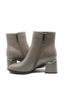 Imagine Botine damă cu toc masiv, gri, din piele naturală FNX5830 