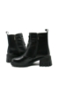 Imagine Botine damă cu fermoar în față și ciucure, negre, din piele naturală FNX2946