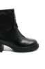 Imagine Botine damă cu fermoar în față și ciucure, negre, din piele naturală FNX2946