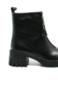 Imagine Botine damă cu fermoar în față și ciucure, negre, din piele naturală FNX2946
