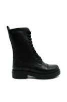 Imagine Ghete damă combat style, negre, din piele naturală CASP319