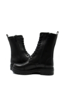 Imagine Ghete damă combat style, negre, din piele naturală CASP319