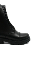 Imagine Ghete damă combat style, negre, din piele naturală CASP319