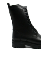 Imagine Ghete damă combat style, negre, din piele naturală CASP319