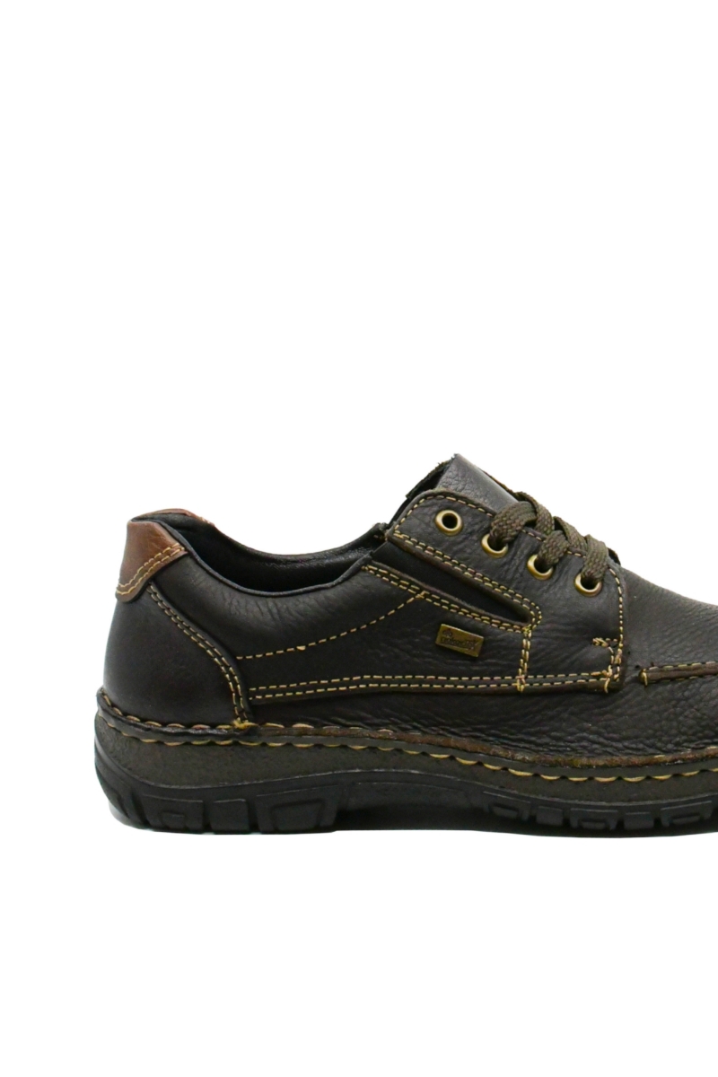 Imagine Pantofi casual maro din piele naturală granulată RIK05100-25