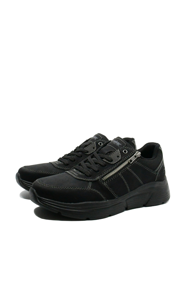Imagine Pantofi sport negri din piele nubuk RIKB5003-00