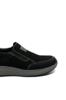 Imagine Pantofi stil mocasini negri, din piele întoarsă RIKB0654-00