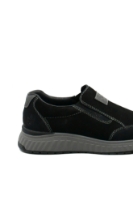 Imagine Pantofi stil mocasini negri, din piele întoarsă RIKB0654-00