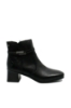 Imagine Botine negre din piele naturală, cu vârf pătrat și toc bloc RIK70973-00