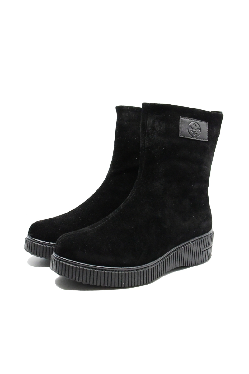 Imagine Ghete negre, din piele întoarsă, cu interior îmblănit RIK93370-00