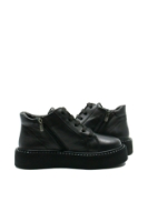 Imagine Ghete cu platformă, negre, din piele naturală CASP250