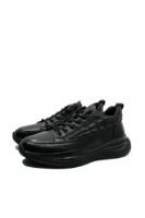Imagine Teniși negri din piele naturală, cu model croco FLGM-5