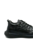 Imagine Teniși negri din piele naturală, cu model croco FLGM-5
