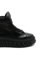 Imagine Ghete damă negre, cu șiret lung, din piele naturală CASP5751