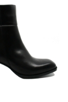 Imagine Botine negre din piele naturală, cu toc bloc și vârf pătrat CASP66350