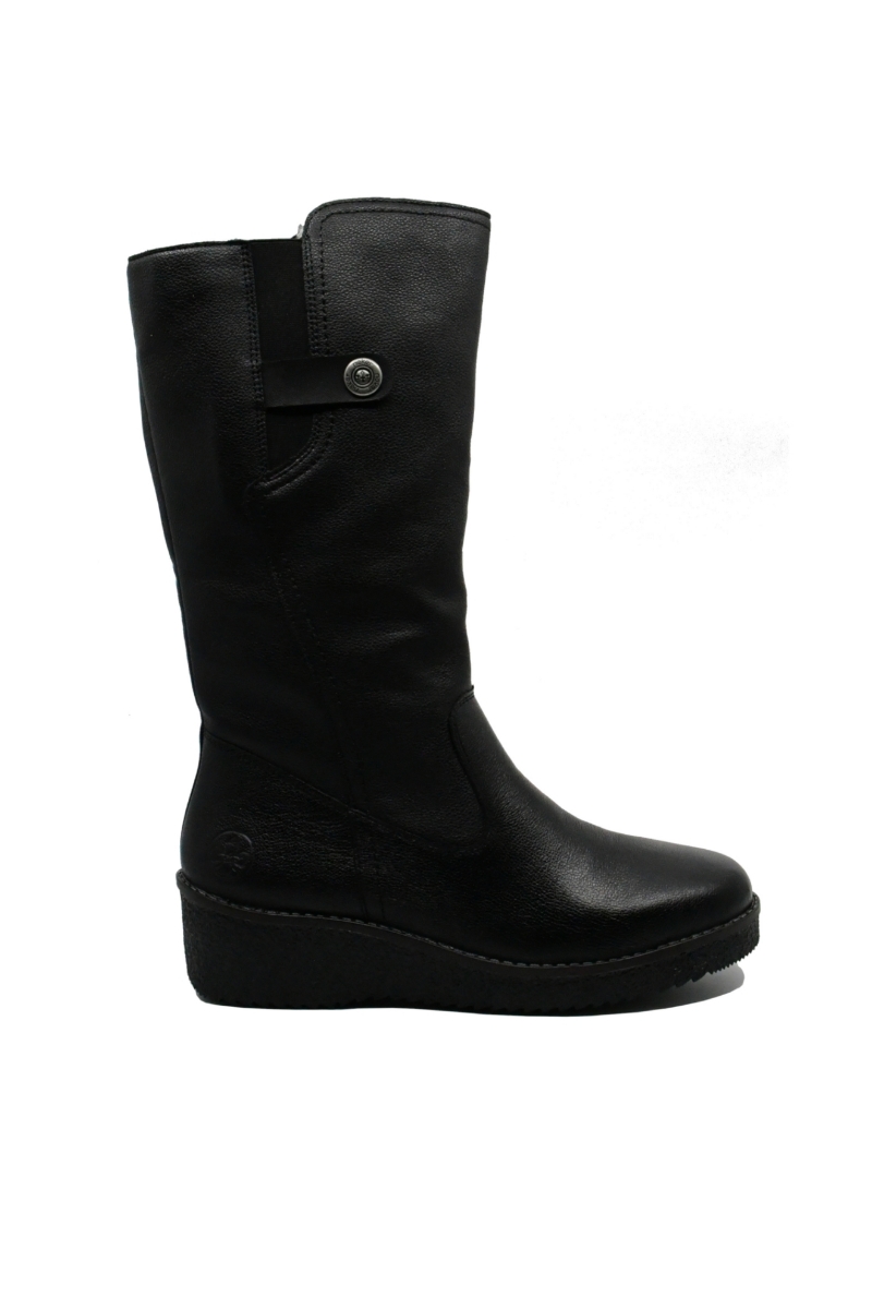 Imagine Cizme comode, negre, din piele naturală RIKY4655-00