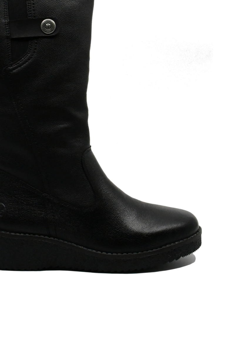 Imagine Cizme comode, negre, din piele naturală RIKY4655-00