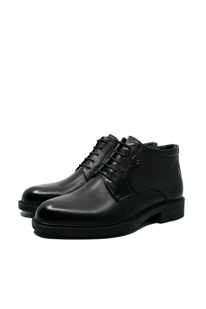 Imagine Ghete moderne, cu șiret, negre, din piele naturală OTR630024