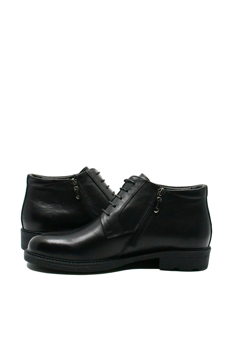 Imagine Ghete moderne, cu șiret, negre, din piele naturală OTR630024