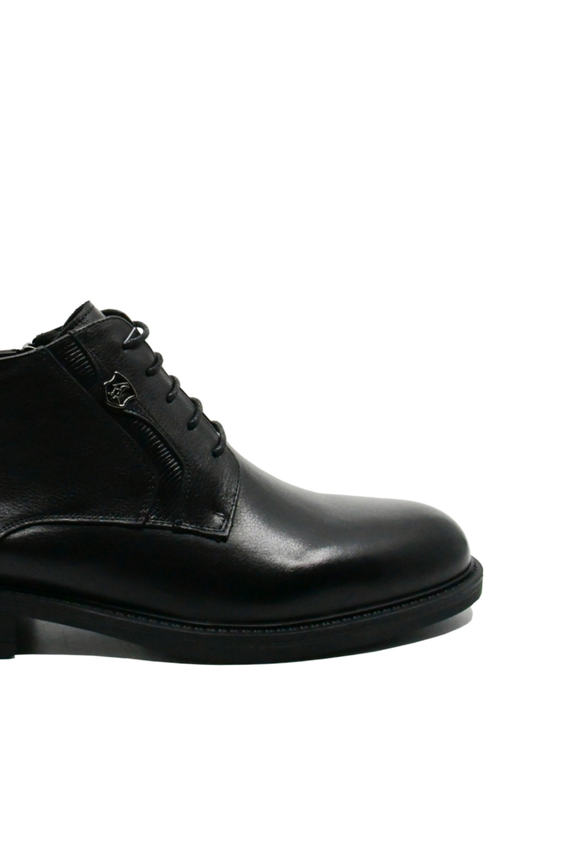 Imagine Ghete moderne, cu șiret, negre, din piele naturală OTR630024