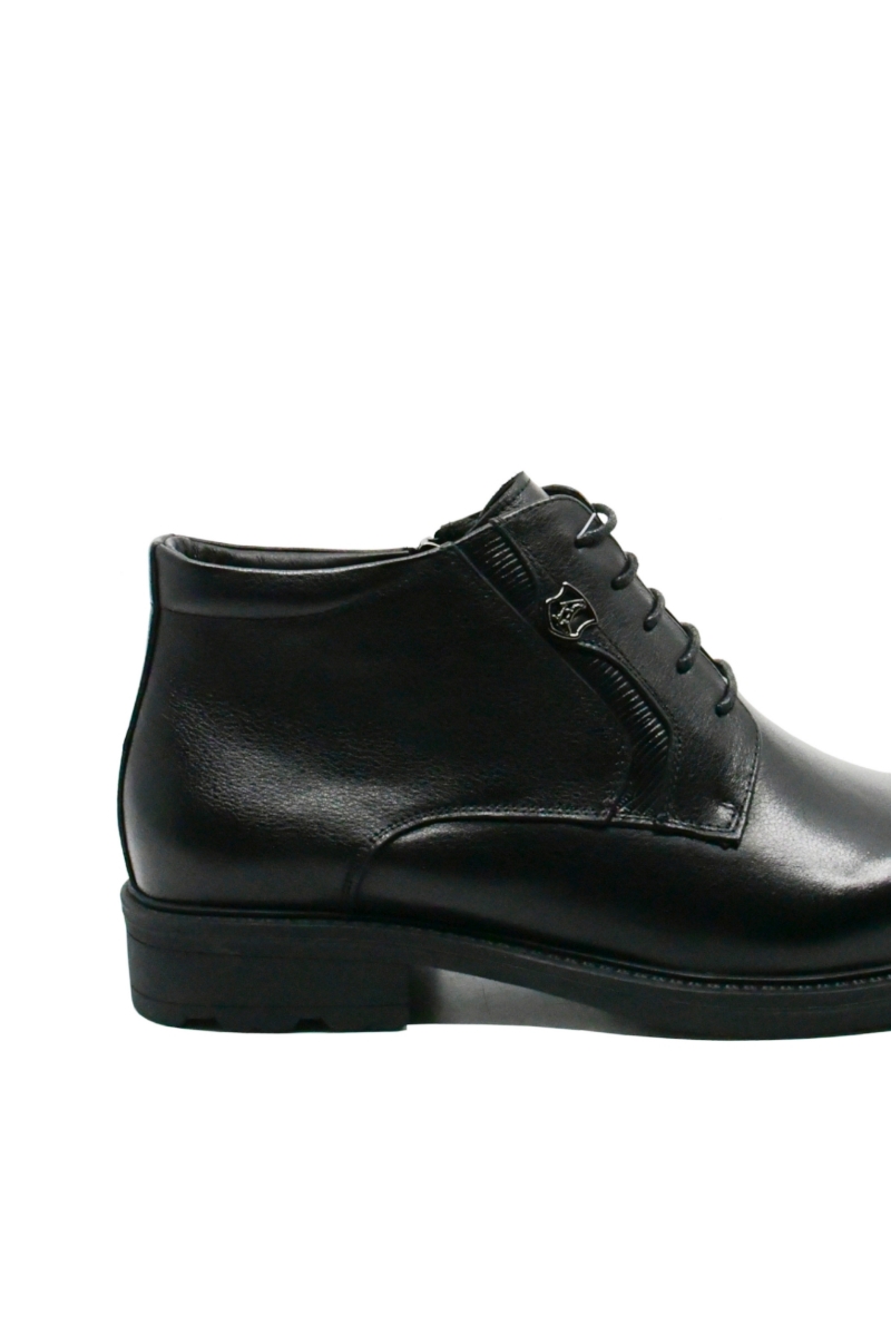 Imagine Ghete moderne, cu șiret, negre, din piele naturală OTR630024