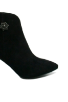 Imagine Botine negre din piele întoarsă, cu toc bloc și vârf ascuțit FLG2320