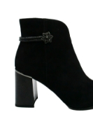 Imagine Botine negre din piele întoarsă, cu toc bloc și vârf ascuțit FLG2320